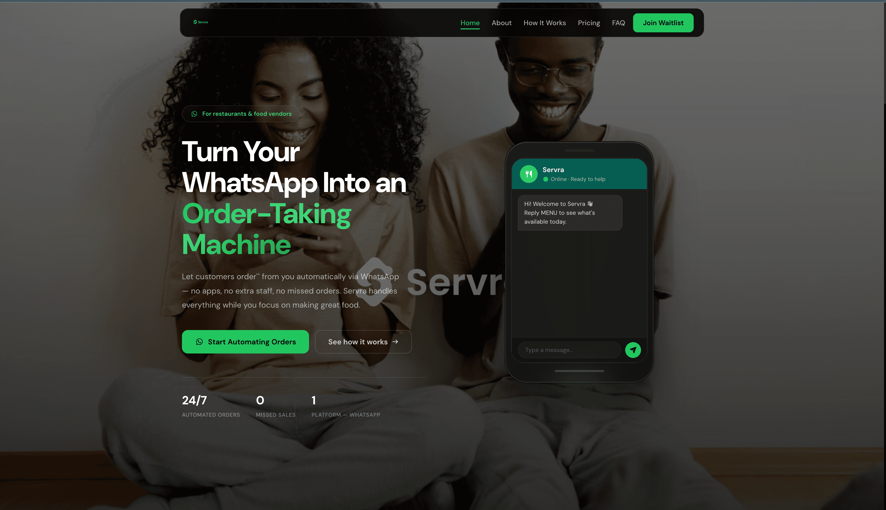 Servra — AI Order Agent for Restaurants